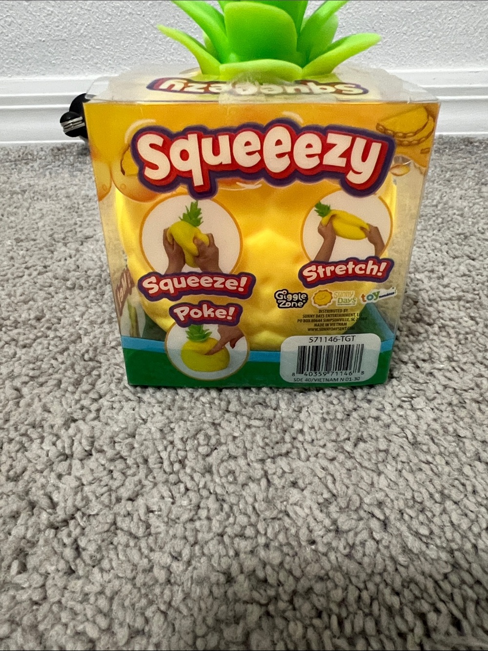 Squeezy Pineapple Stress Toy - Yellow